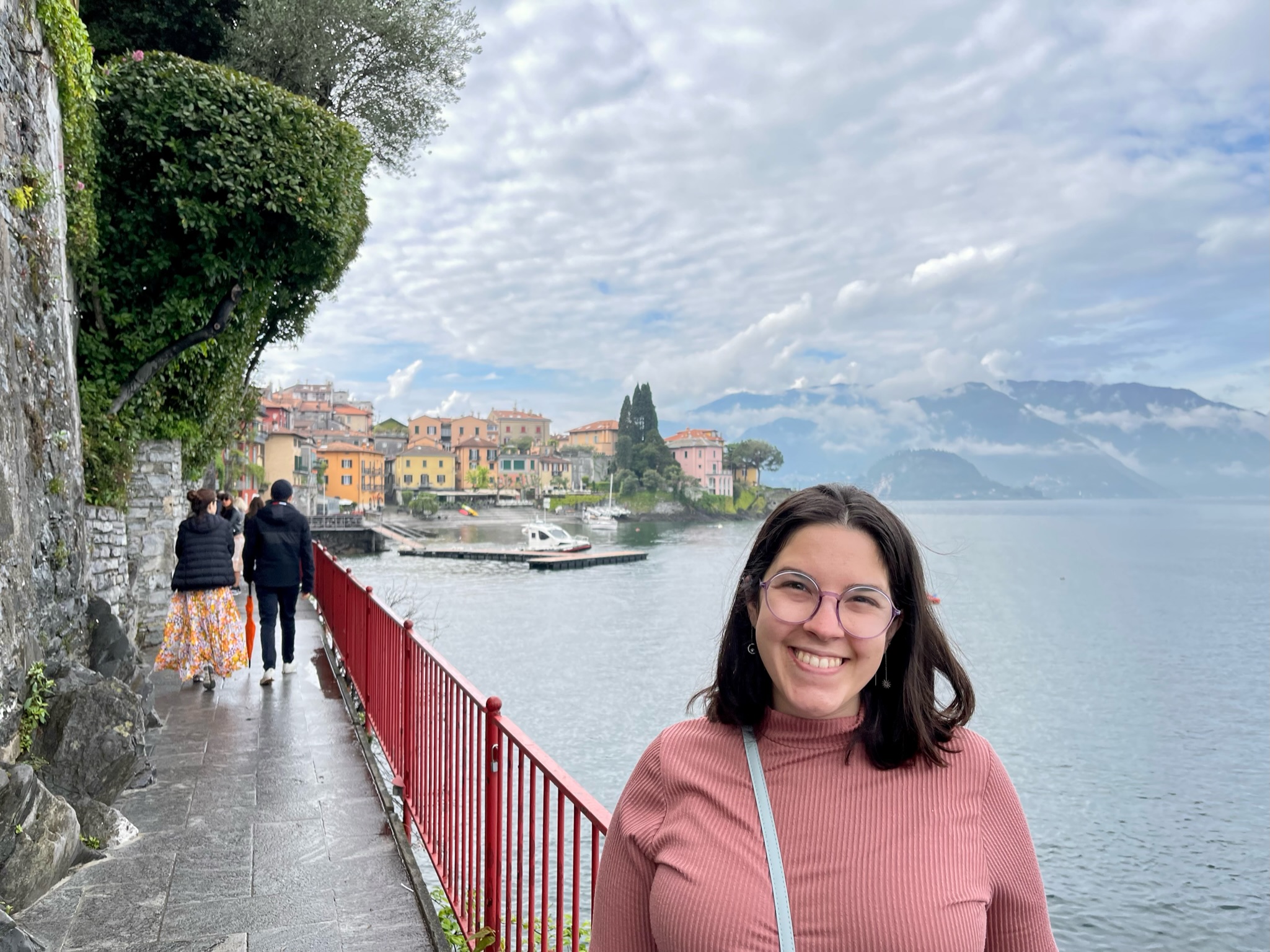 Lake Como from above with mountains and water