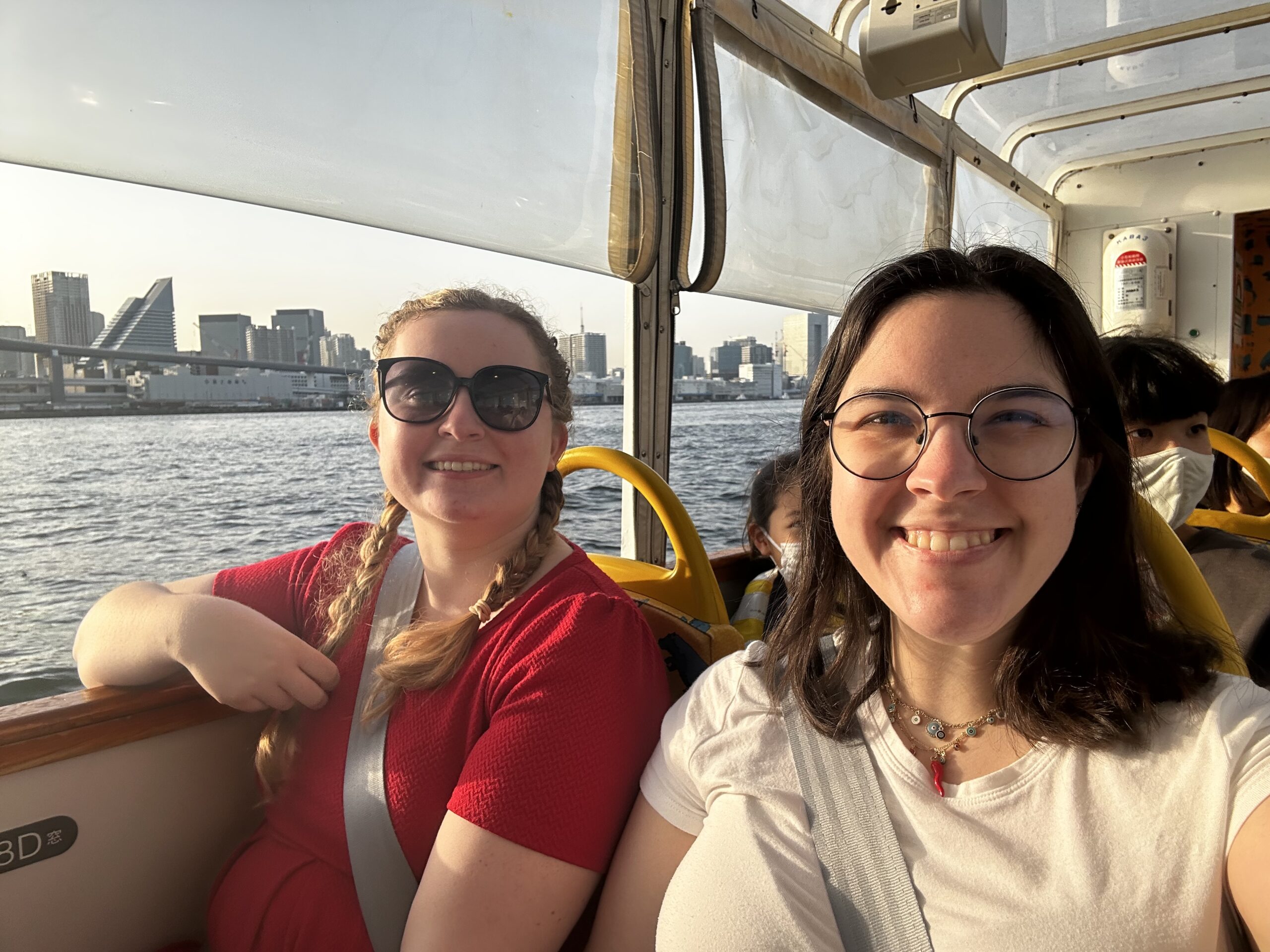 Nighttime Japanese street scene with neon lights