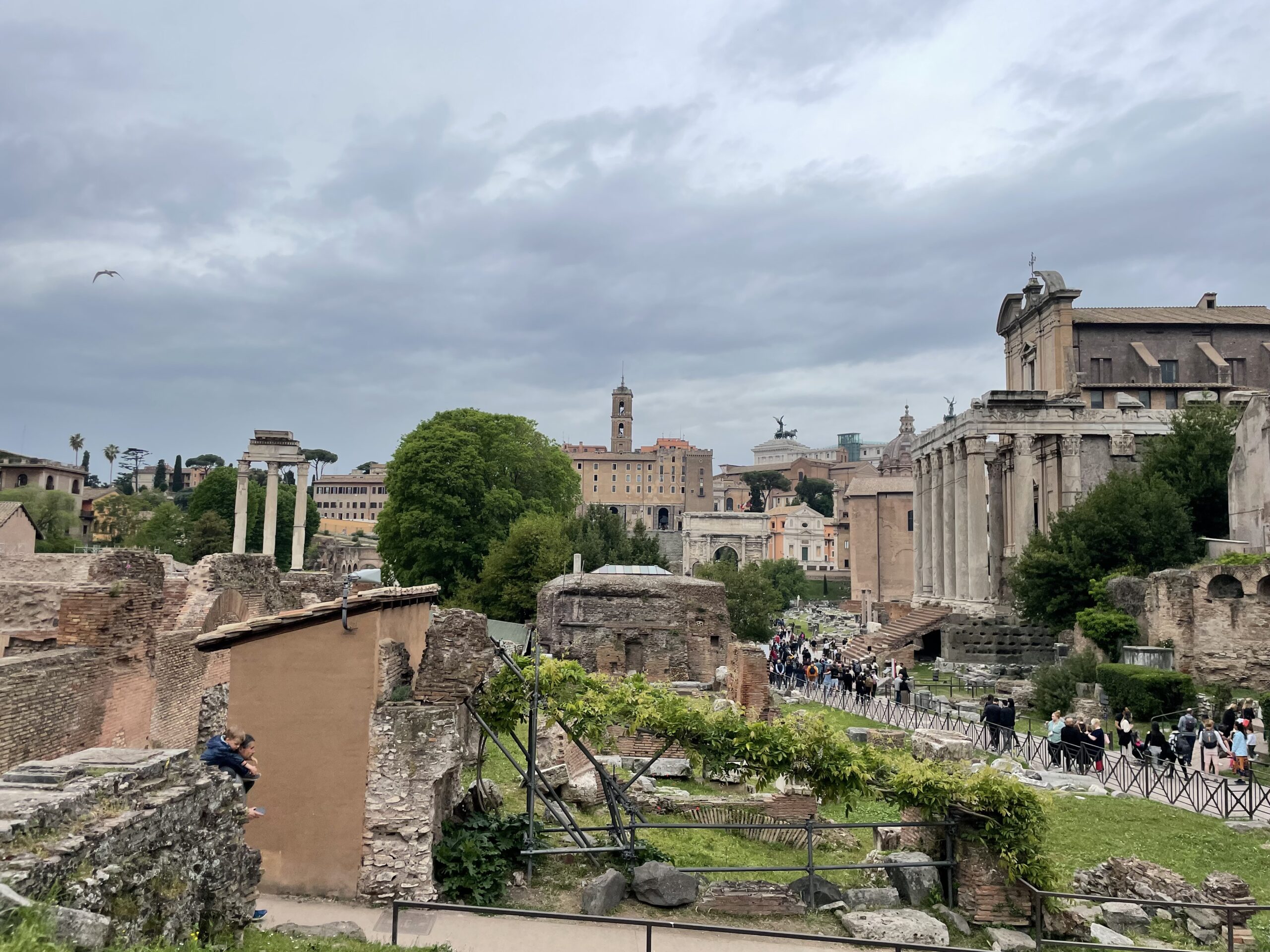 Roman Forum ruins with ancient columns