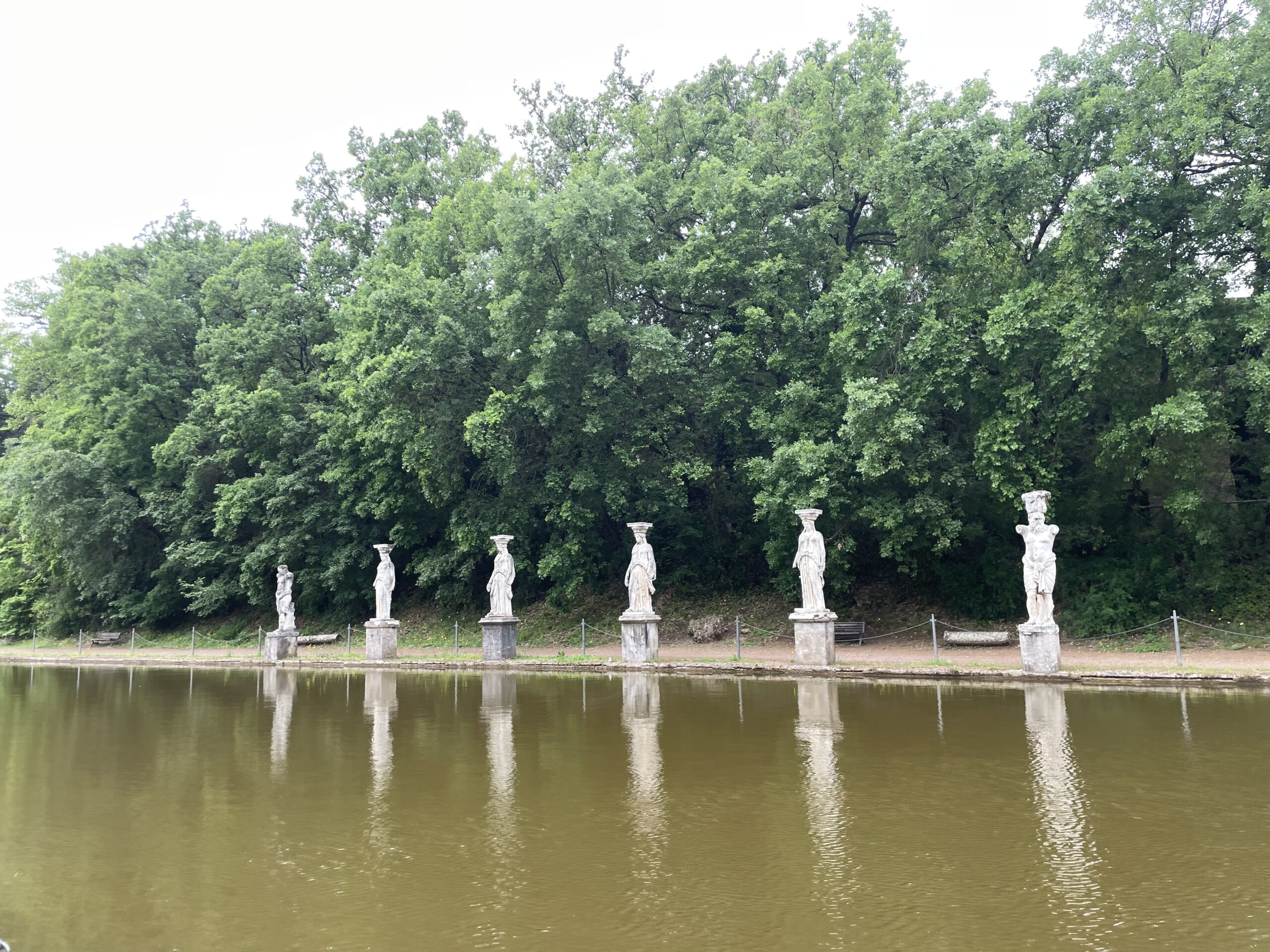 Classical stone statues in an Italian garden