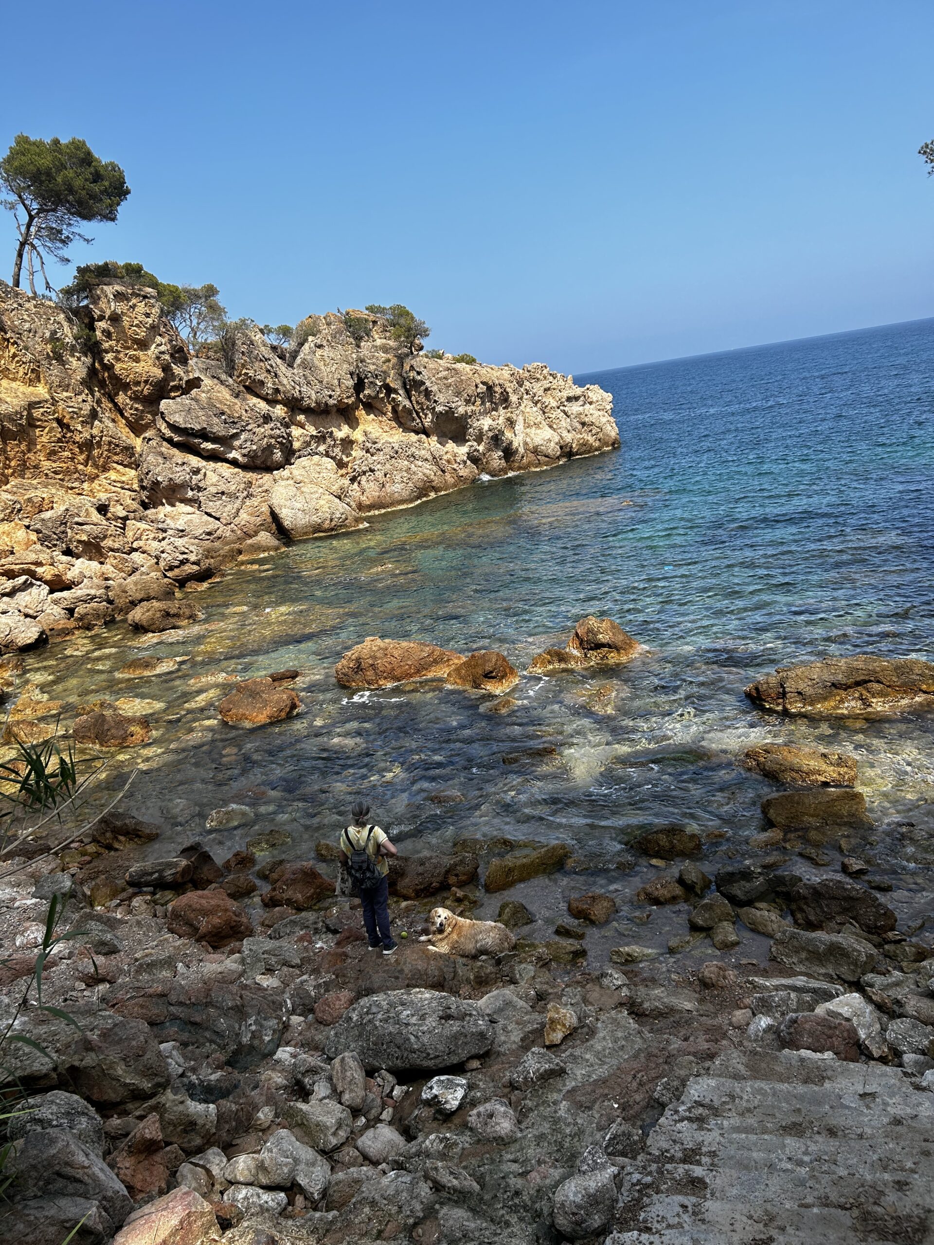 Rocky coastal cliffs and turquoise water on Costa Brava
