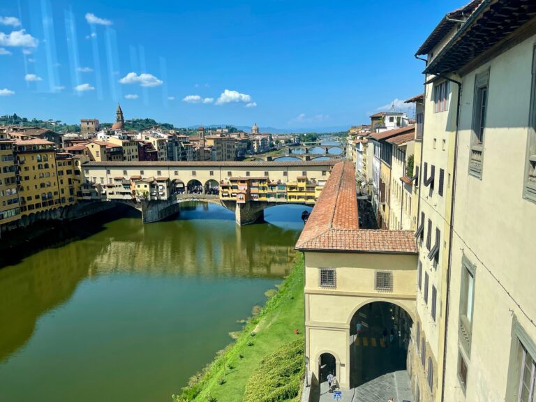 Ponte Vecchio bridge over the Arno River in Florence Italy